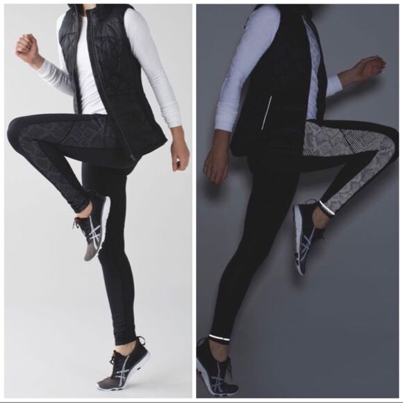 Lululemon Special Edition Speed Tight Reflective‎ Ravish Reptile Size 6 Black - Picture 1 of 15